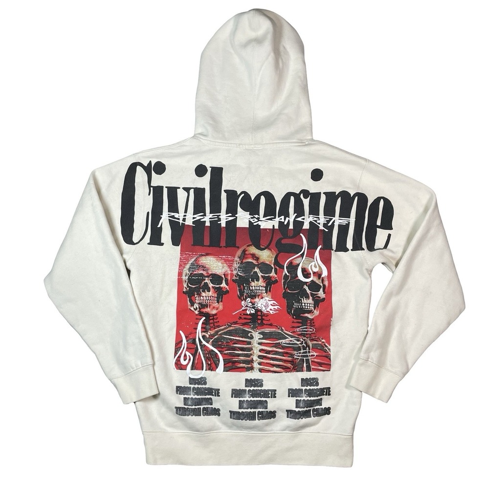 Civil Regime Hoodie S Roses from Concrete Cream Skulls Streetwear